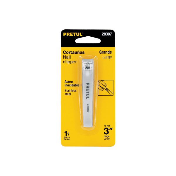 28307 - Cortaúñas 3' acero inoxidable, PRETUL