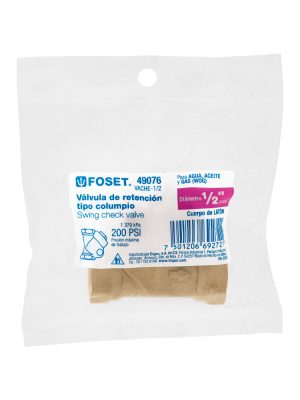 49076 - Válvula check de latón de 1/2', Foset
