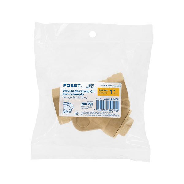 49078 - Válvula check de latón de 1', Foset