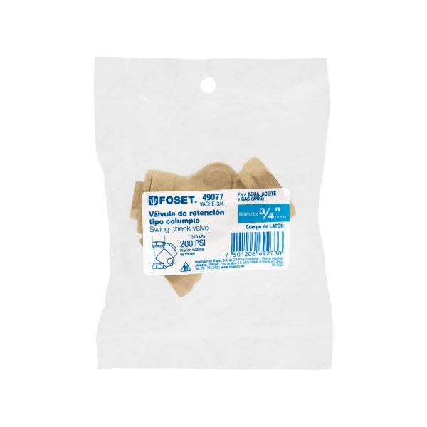49077 - Válvula check de latón de 3/4', Foset
