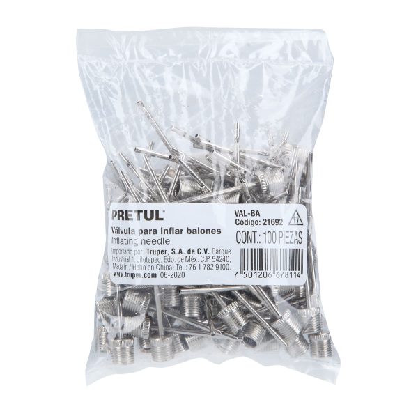 21692 - Bolsa con 100 válvulas para inflar balones, PRETUL