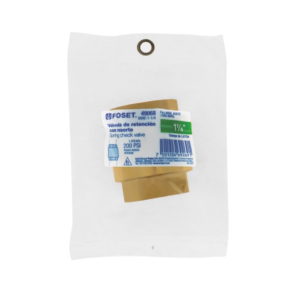 49068 - Válvula de retención de latón de 1 1/4', Foset
