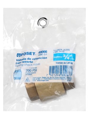 49066 - Válvula de retención de latón de 3/4', Foset