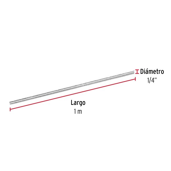 42411 - Varilla roscada de 1 m x 1/4', Fiero