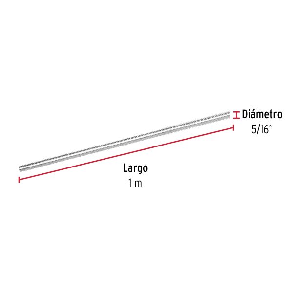 42412 - Varilla roscada de 1 m x 5/16', Fiero