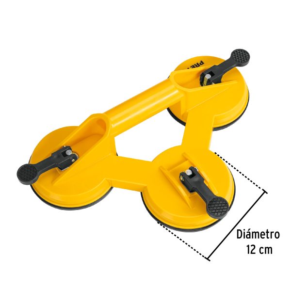 28028 - Ventosa de plástico para vidrio, 3 copas de succión, Pretul