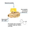 49116 - Válvula de control latón para gas 3/8'x1/2' tipo barrilito