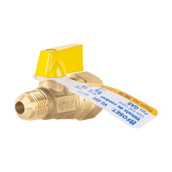 49115 - Válvula de control de latón para gas, 3/8' x 1/2', Foset
