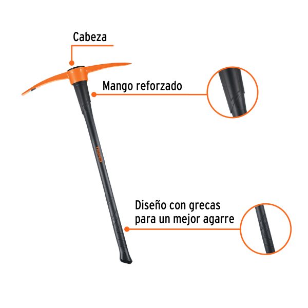 18646 - Zapapico 5 lb, mango fibra de vidrio 36', Truper